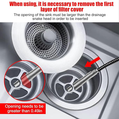Drain Snake Hair Clog Remover Tool - Sink Drain Cleaner for Sewer Kitchen Bathroom Shower Tub Toilet Clogged Drains Opener Cleaning Tool, Flexible Grabber Claw Pick Up Reacher Tool