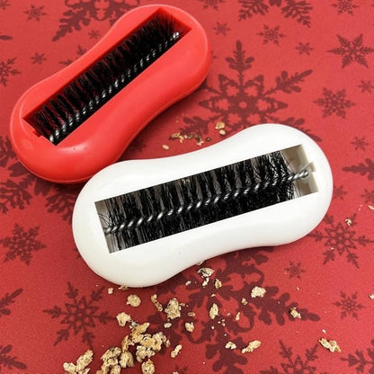 Table Crumb Sweeper 1 Pack White or Red 5.5" X 2.75" Inches Cleanning Brush Reusable Handheld Crumb Sweeper Nutshell Soft Bristles Debris Collector for Table Mat Bed Cleaner Rolling Portable Vacuum