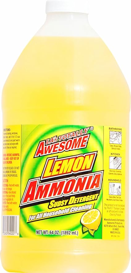 La's Totally Awesome Ammonia Lemon All Purpose Concentrated Cleaner Degreaser Spot Remover 64 oz refills - 1 bottle