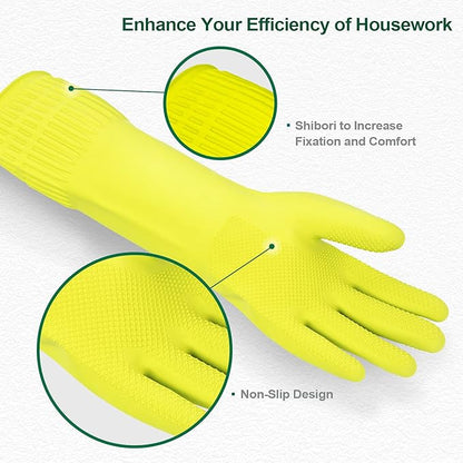 DABOGOSA MAMISON Reusable Household Dishwashing Cleaning Rubber Gloves, Non-Slip Kitchen Glove (1 Pair)