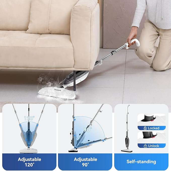 Steam Mop - All-in-one Detachable Floor Steamer with 11 Accessories, Multipurpose Steamer for Hardwood Floors, Clothes,Windows,Tiles,Carpet, Powerful Handheld Steam Cleaner for Home Use