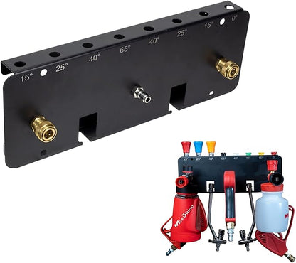 Maxshine Universal Foam Cannon Holder (2 Cannons, Blank) – Compatible with 1/4" Quick Connect – Wall-Mounted Organizer for Garage & Mobile Detailing – Holds Foam Cannons & Accessories – Metal Rack