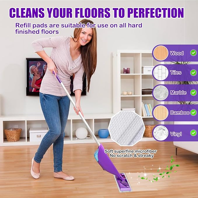 50 Pack Wet Jet Pad Refills for Swiffer Wet Jet Mop Pads, Wet Jet Mopping Pads for Multi Surface Floor Cleaning, 4 Layers Thickened & Super Absorbent