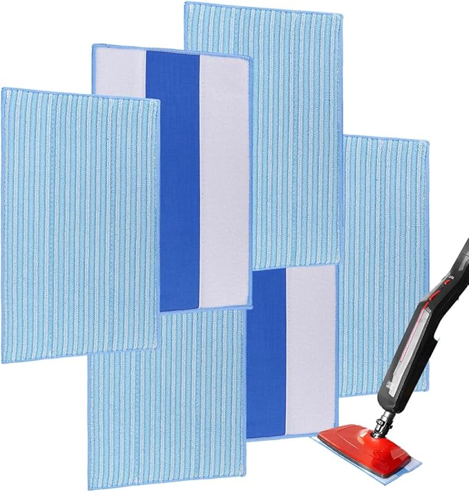 Microfiber Mop Pads Replacement for HAAN FS, SI and MS Series Steamers - Washable Reusable Mop Head Refill for Floor Cleaning - 6 Pack