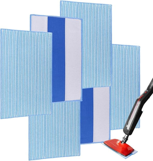 Microfiber Mop Pads Replacement for HAAN FS, SI and MS Series Steamers - Washable Reusable Mop Head Refill for Floor Cleaning - 6 Pack