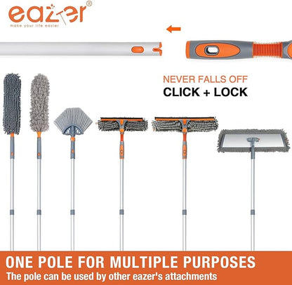 Eazer 65'' Squeegee Window Cleaner 2 in 1 Rotatable Window Cleaning Tool Kit with Telescopic Pole, Window Washing Equipment with Bendable Head for Indoor/Outdoor Window and Car Glass - EAW01 Pro