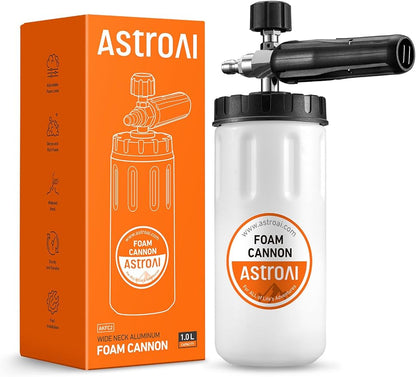 AstroAI Foam Cannon for Pressure Washer, Car Wash Foam, Wide Neck Foam Sprayer with 1/4" Quick Connector Plug, Pressure Washer Accessories, 1 Liter