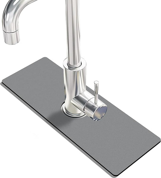 Kitchen Sink Splash Guard Faucet Mat -1 PC Super Absorbent Fast Drying Mat Sink Gadgets-Splash Guard Behind Faucet Drip Catcher for Kitchen(15" X 5.5" )