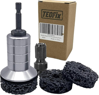 Wheel Hub Cleaning Kit,Brake Hub Cleaning Kit Includes 3 Pads,Holder and Adapter,Fits Power Drill or 1/2" Impact Driven Wrenches