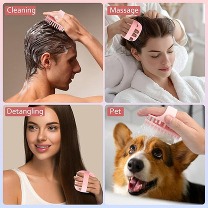 DUAIU Hair Oil Applicator with Continuous Spray Bottle Hair Scalp Massager, Silicone Root Comb Applicator Bottle Shampoo Brush and Mister Spray Bottles for Hair Dye and Hair Care