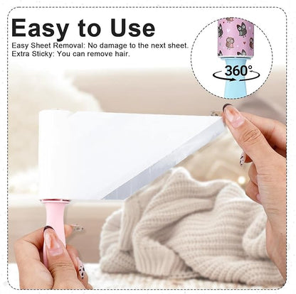 12 PCS Mini Lint Roller 360 Sheets Rollers for Pet Hair Extra Sticky Travel Size Pet Hair Remover Compact Lint Roller for Clothes Portable Sticky Remover Dust Furniture Car Seat Gift Bags
