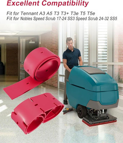 Squeegee Blade Kit Fit for Tennant A3 A5 T3 T3+ T3e T5 T5e Nobles Speed Scrub 17-24 SS3 24-32 SS5, Floor Scrubber Rubber Replace 32.6in 1011456 31in 1011232