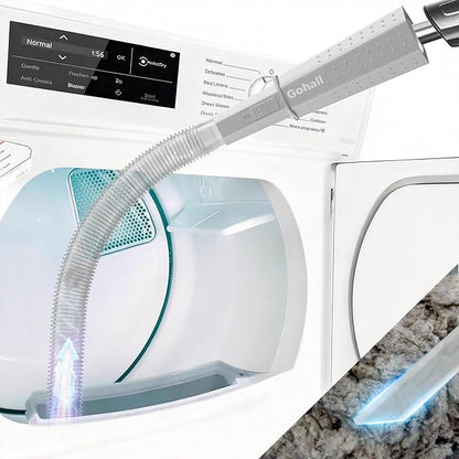Dryer Vent Cleaner Kit - Flexible Dryer Lint Vacuum Hose Attachment - Lint Remover Compatible with All Vacuum Cleaner Laundry Room (Transparent Gray)