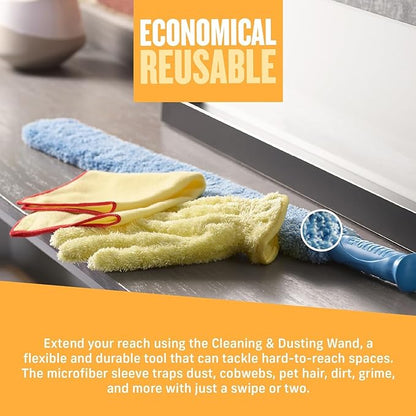 E-Cloth Duster & Cleaning Bundle - Microfiber Cloth Set - Includes Flexi-Edge Floor Dusting Mop, High Performance Dusting Cloth & Glove, Cleaning Wand, and Replacement Mop Head