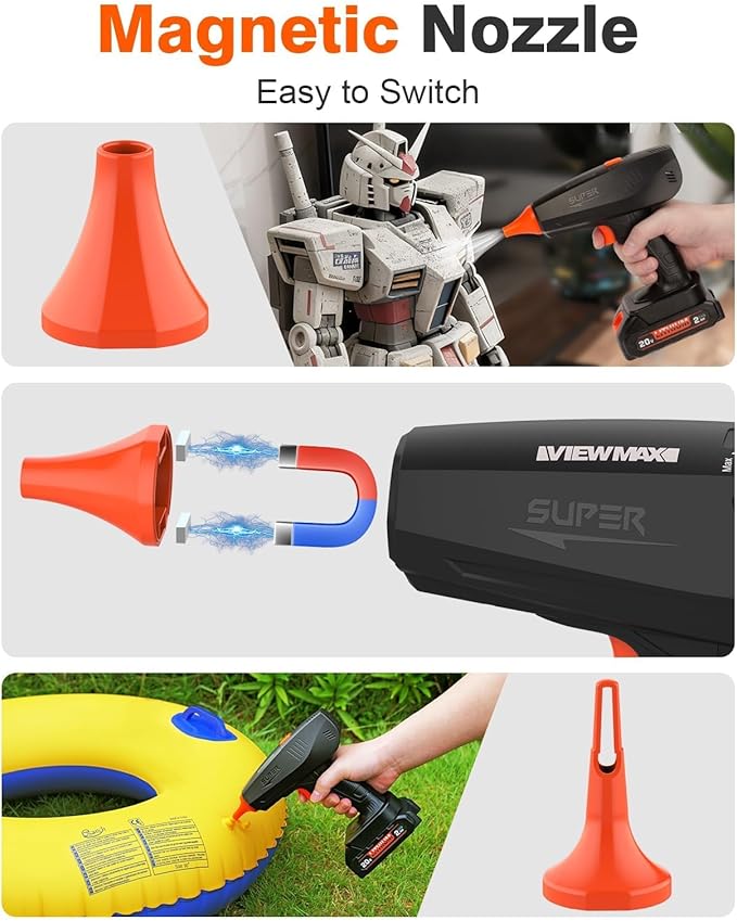 Cordless Electric Air Duster - Mini Blower Compatible with Makita 18V Battery, 150,000RPM Compressed Air Duster with Brushless Motor, 20V Rechargeable Dust Cleaner for Keyboard, Computer, Car