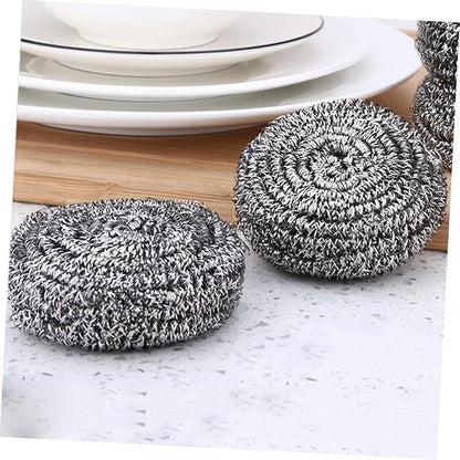 Alipis 2pcs Stainless Steel Kitchen Cleaning Balls Heavy Duty Dish Scrubbers Spiral Design Rust-Resistant Scourers for Pots and Pans for Tough Kitchen Cleaning Tasks