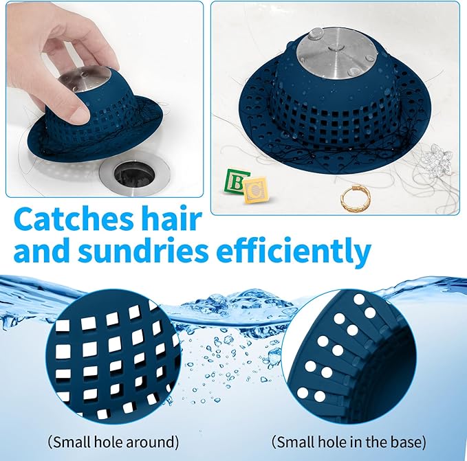 Aluvor Shower Drain Hair Catcher Bathtub Drain Cover Shower Protector for Pop-Up & Regular Drains