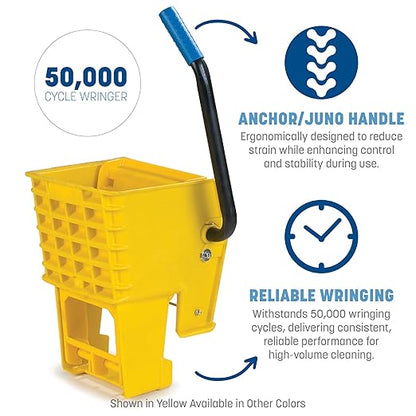 SPARTA Commercial Mop Bucket With Side Press Wringer, Floor Cleaning Essentials for Commercial and Home Use 26 Quart Capacity, 1 Count, Blue