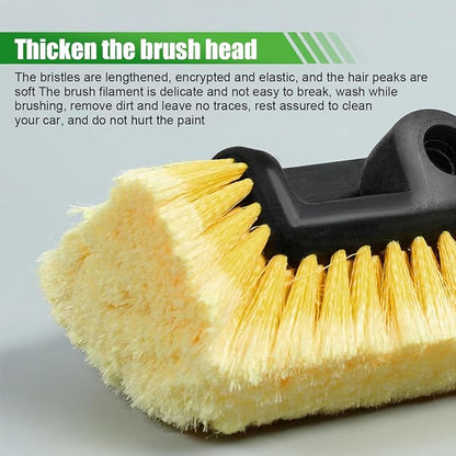 ZIMISI 59" Car Wash Brush with Long Handle, No Scratch Soft Bristle Cleaning Brush, Extendable Windshield Cleaner Tool, Car Cleaning Kit for Boat, RV, Truck, House Siding, Solar Panel (Yellow)