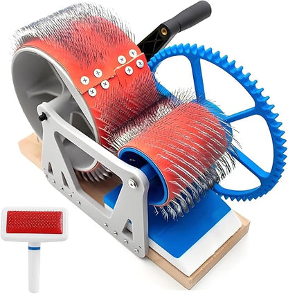 Manual Wool Carder, Drum Card for Wool Felt, Fiber Cardboard, Quick Mixing of Colors, Shaving and Yarning, for Crafts Enthusiasts~/