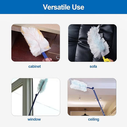 Replacement Handles Compatible with Swiffer Duster Refill, Swiffer Duster Extended Handle,Foldable & Extendable Dust Handle Only(Blue 5pcs)