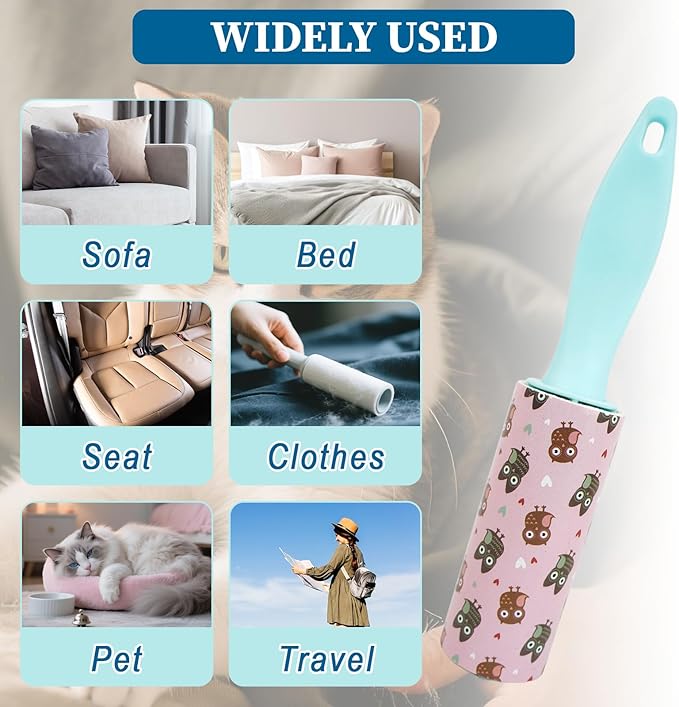 20Pcs Mini Lint Roller Travel Size, Mini Lint Roller for Purse, Portable Lint Rollers for Pet Clothes Travel Lint Bursh Rollers, Cat Hair Extra Sticky Clothes Removal Tool for Bags Furniture 5.9×1.1In