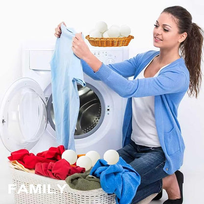 Wool Dryer Balls 6-Pack XL - Natural Reusable Laundry Fabric Softener, Reduces Wrinkles & Drying Time, Hypoallergenic, Leaves Fabrics Naturally Soft and Fluffy