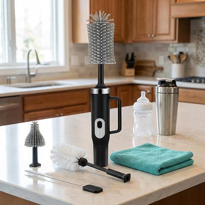 5-in-1 Long Handle Electric Water Bottle Brush, Straw Cleaner Brushes with Removable Brush Head, Water Bottle Brush, Bottle Brush,for Stanley Cups, Baby Bottles, Pacifiers