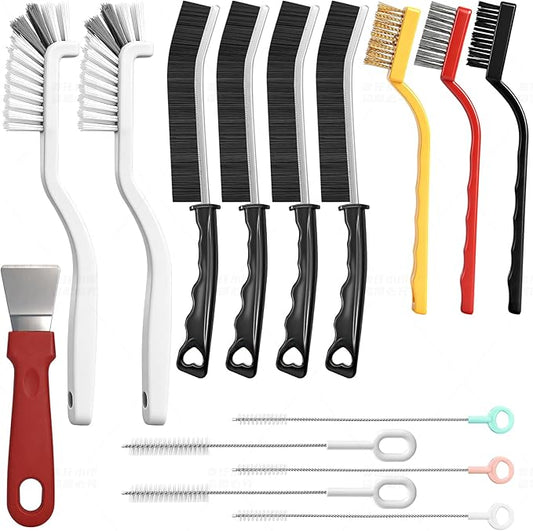 Household Gap Cleaning Brush Set, Grout Cleaner Brush, Hard Bristle Crevice Cleaning Tool, Deep Cleaning of Kitchens and Bathrooms' inaccessible Corners and Recesses （15Pcs）