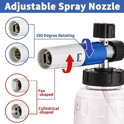 Foam Cannon for Pressure Washer with Dual Connector Accessory, FENG PAI Dual Lance Soap Cannon, Double Tip Soap Attachment for Foam Blaster, 1/4" Quick Connect, 3600 PSI