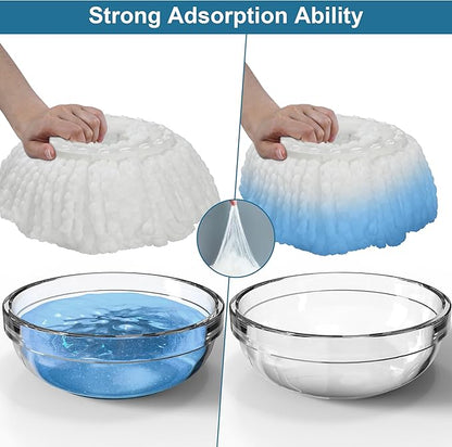 6 Pack Mop Heads Replacements, Compatible with FunClean Spin Mop & RinseWise Mop Bucket, Microfiber Spin Mop Head Refill Cleaning Supplie for Home Industrial and Commercial Use