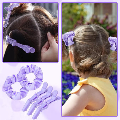 15 Pcs Slick Back Hair Brush Set, Bristle Comb with Spray Bottle,Hair Clip,Edge Brush for Women, Men (Purple)