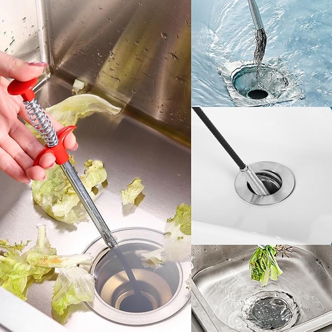 Drain Snake,118 inch Flexible Grabber Claw Pick Up Reacher Tool,Drain Clog Remover - Gutter Cleaning Tools for Home Sink, Bathroom Tub,Drain, Toilet, Tight Spaces