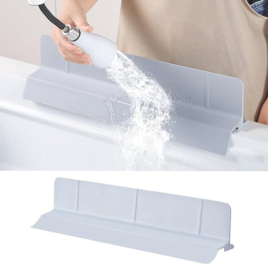 18" Upgraded Silicone Sink Splash Guard Released in 2026,Self-Draining Water Splash Guard for Kitchen Sink,Bathroom and Kitchen Island,with 3.5" High Splash Guard & 6 Strong Suction Cup(Grey)