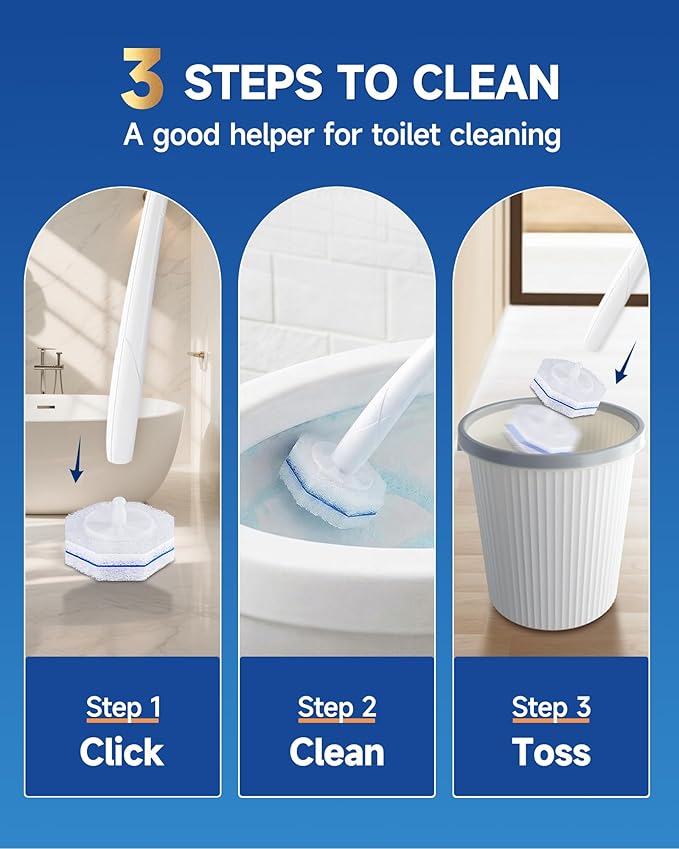 80 Count Toilet Wand Refills for Clorox, 5X Cleaning Power Toilet Bowl Wand Refills & High-Density Disposable Toilet Brush Scrubber - No Falling Apart, Instant Foam for Bathroom Cleaning