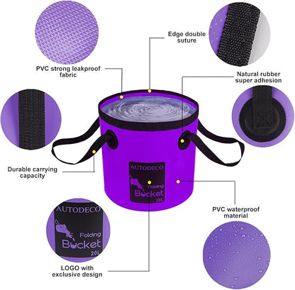 Collapsible Bucket 5 Gallon Container Folding Water Bucket Portable Wash Basin 20L