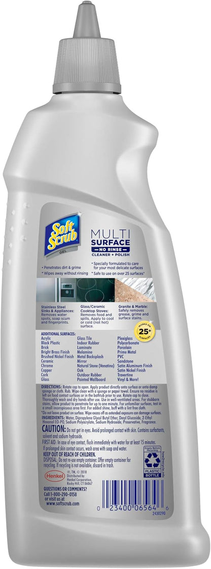 Soft Scrub Multisurface Gel Cleaner and Polish, 18.3 Ounce, Pack of 3