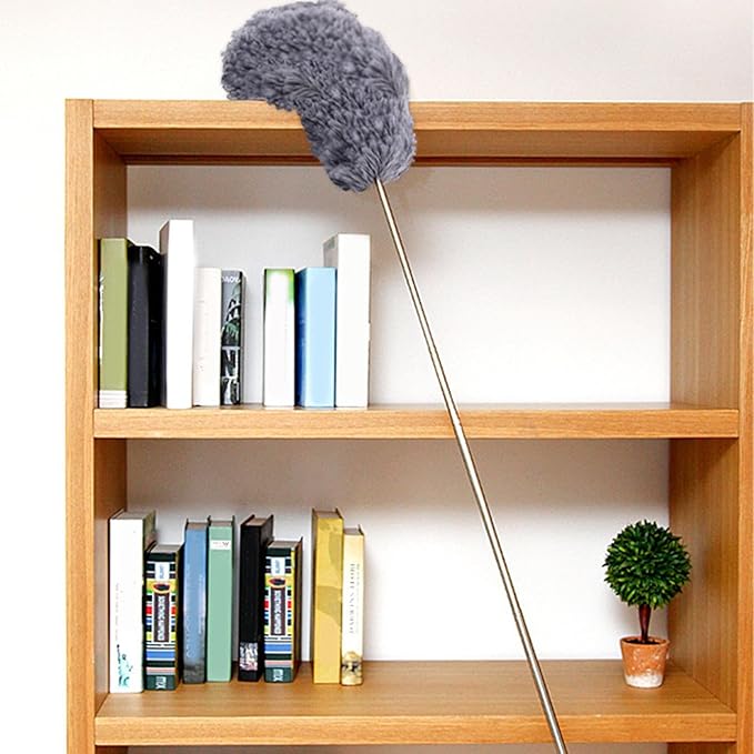 Fiber Dusting Brush, Multifunctional Extendable Dusting Wand, Washable Ceiling Duster, Cobweb Ceiling Duster with Extension Pole, Cleaning Feather Dusters for Cleaning Ceiling Fan Furniture