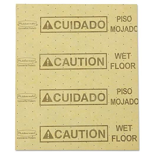 Rubbermaid Commercial Products Over The Spill Pad Refill Absorbent Mat Pads Yellow Large Fast at Absorbing Water/Oil/Beverages for Residential/Commercial/Restaurant/Office/Facility Use