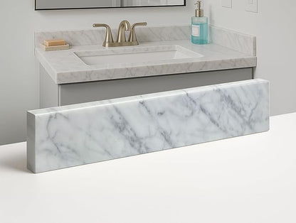 Bathroom Vanity Sink Backsplash/Sidesplash (Carrara Marble, 4" x 22")