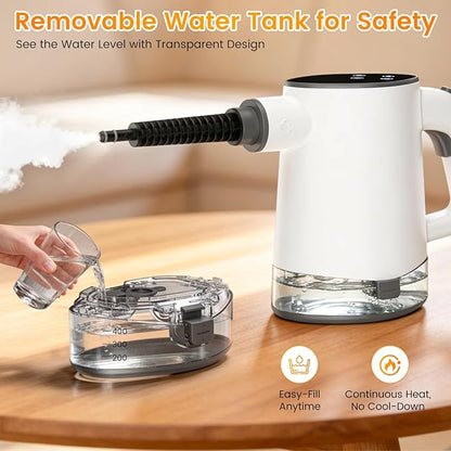 Handheld Steam Cleaner, Multi-Surface Steam Cleaner with Safety Lock, Adjustable Portable Steamer Cleaning with 11pcs Accessories for Home,Floor,Grout, Car, Couch,Furniture - 450ML Water Tank