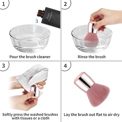 Vaincre Nail Art Dust Powder Remover Brush, Soft Nail Art Dust Cleaner Brush for Acrylic Application and Makeup(Pink)