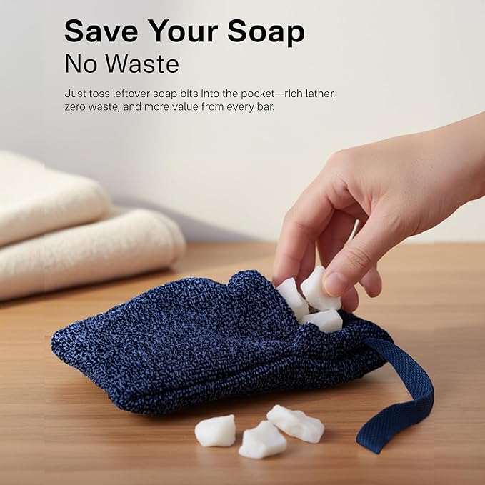 Yiclick Soap Bag 2 Pack, Bar Soap Pouch, Soap Saver Bag, Exfoliating Mesh Soap Bag for Shower, Soap Bags for Soap Bars, Soap Bar Loofah Pouch, Soap Travel Case Dishes Box Container for Men Women