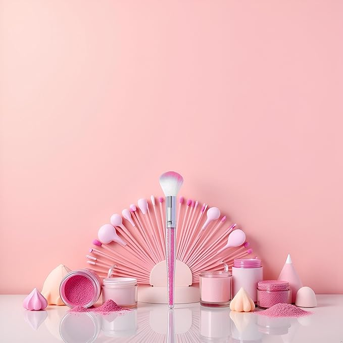Pink Soft Nail Dust Cleaning Brush Cleaner Nail Art Powder Dust Removal Brushes DIY Tool For Acrylic and Nail Powder Makeup Foundation Beauty and Personal Care