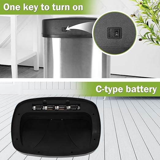 22 Gallon Motion Sensor Trash Can - 82L Stainless Steel Automatic Large Kitchen Trash Can, Touchless Garage Bin with Lid, Hands-Free Waste Bin for Home/Office