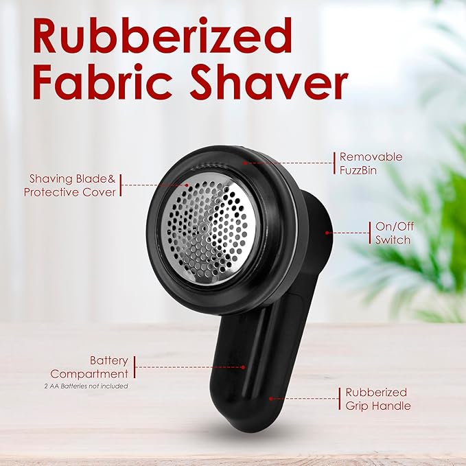 Rubberized Fabric Shaver - Black
