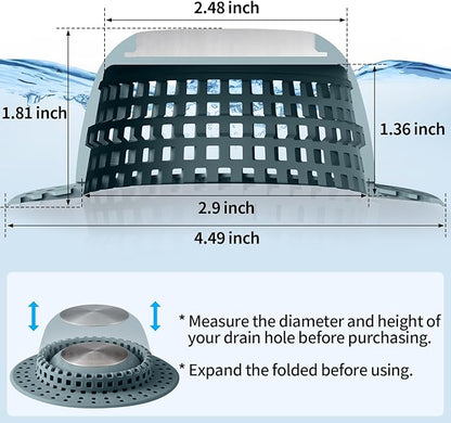 Aluvor Shower Drain Hair Catcher Bathtub Drain Cover Shower Protector for Pop-Up & Regular Drains