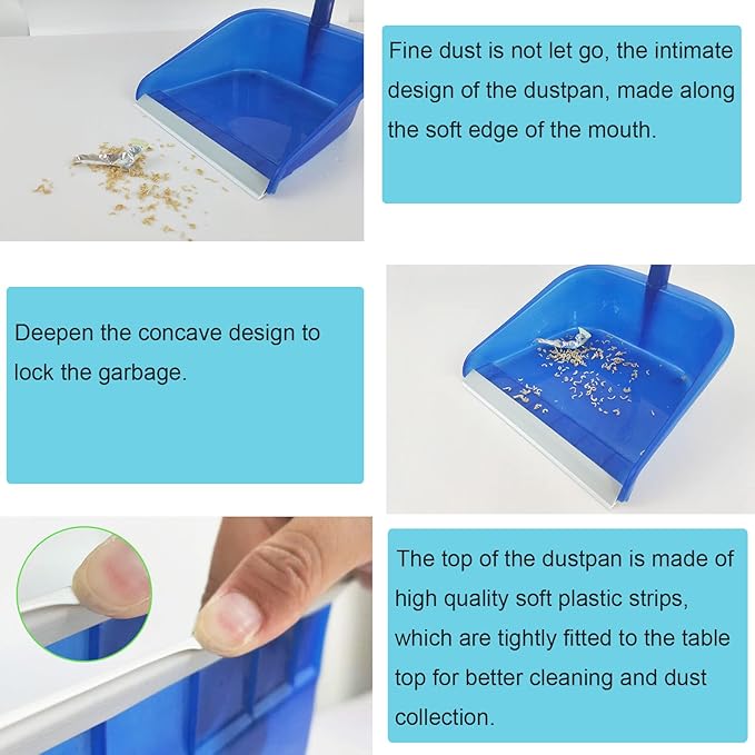 2 Pack Dustpan Edge Strip Replacement Dust Pan Edger Lip Strips Parts for Dust Pans with Long Handle Broom and Dustpan Set Combo Upright Stand Up Dustpans