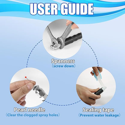 Sewer Jetter Kit for Pressure Washer(50FT),1/4" NPT Drain Cleaner Hose 5800PSI with 3 Sewer Jet Nozzles，Pearl Corsage Pin，Marking Ring,Spray Nozzle，Teflon Tape&Gloves