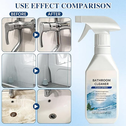 Scale Remover Bathroom Cleaner Foam Spray,Foam BathroomCleaner,Powerful Scale Remover,Bathroom Cleaner Foam Spray for Shower, Glass, Stainless Steel, Tiles, Glass and Toilet